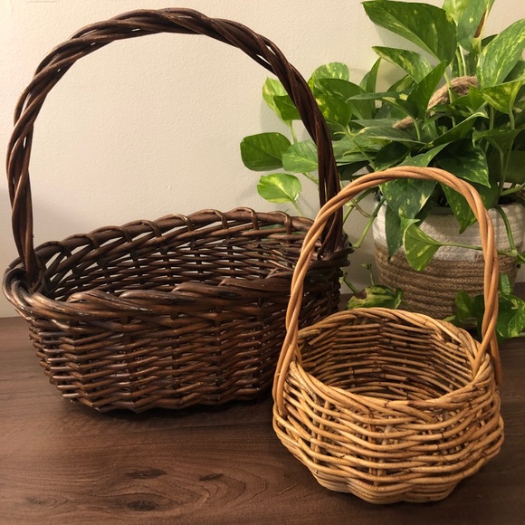 Vintage Other - 2 Vintage Boho Wicker Baskets